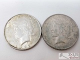 Two 1922 Silver Peace Dollars