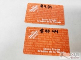 Two Home Depot Gift Cards