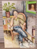 Self Portrait Painting by Ron Pippin