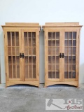 2 Wooden Display Cabinets