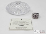 NY Giants Waterford Crystal With COA And NY Giant Ring