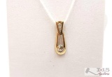 14K Gold Diamond Pendant, 2.1g