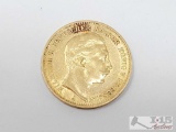 1897 Germany 20 Mark Gold Coin - 8g