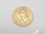 1889 Germany 20 Mark Gold Coin - 8g