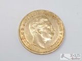 1902 Germany 20 Mark Gold Coin - 8g