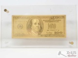 24 KT Gold 100 Dollar Bill