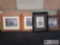 4 Framed Vintage Photos of Gas Stations and Cars