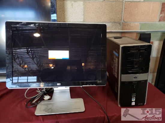 24" HP w2408 desktope monitor and HP Pavilion computer tower