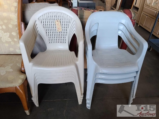 8 Plastic Patio Chairs