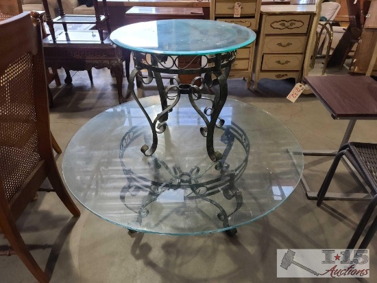 Glass Top End Table And Coffee Table