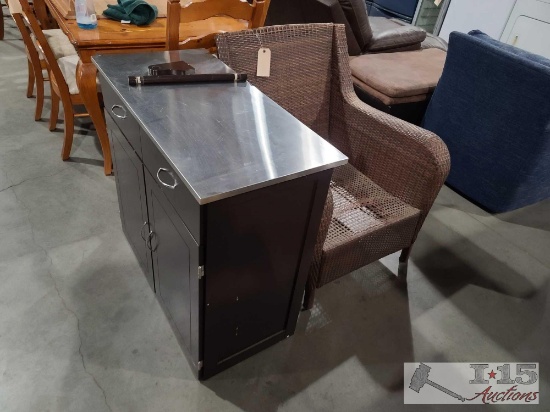 Wicker Chair And Kitchen Island