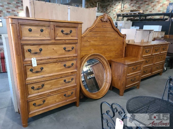 2 Dressers, Headboard, Footboard, Nightstand, And Mirror