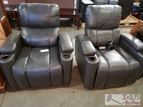 2 Leather Power Recliners