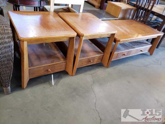 Wooden end tables and Coffee Table