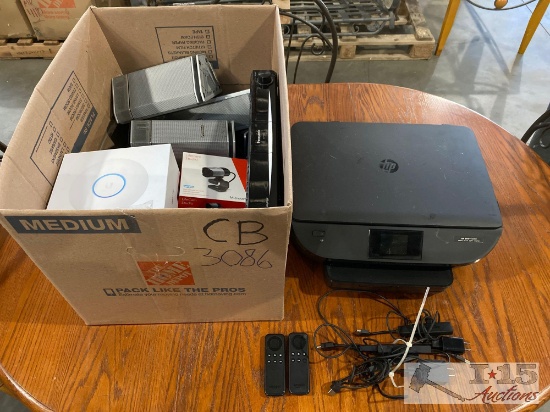HP Scanner. Amazon Fire Sticks. Unifi NanoHD