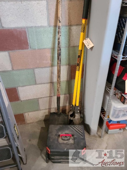 Tool Box. Shovel. Post Hole Digger