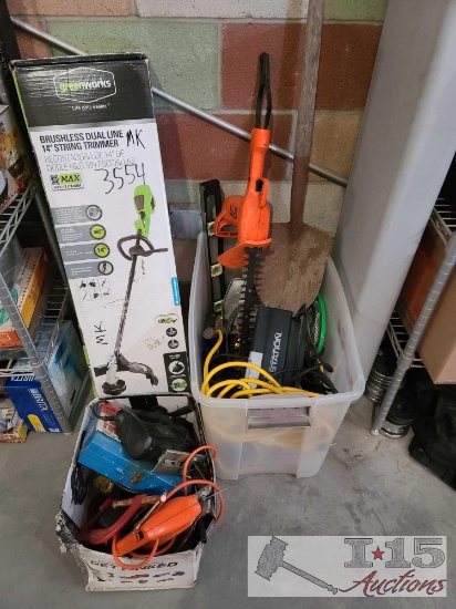 Brushless String Trimmer. Hedge Trimmer. Levels.