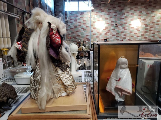 Asian Statues with display cases