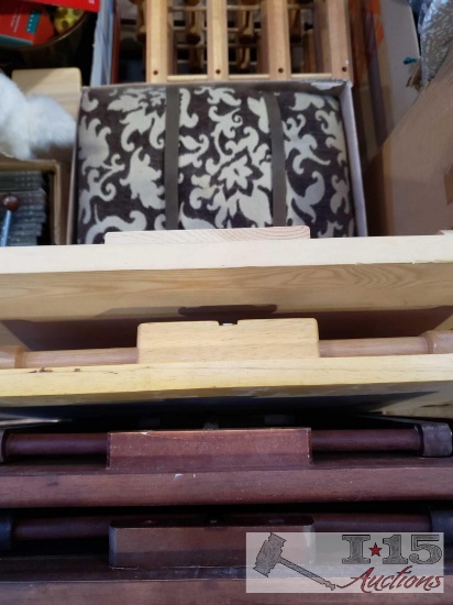 TV Dinner Trays and one Ottoman