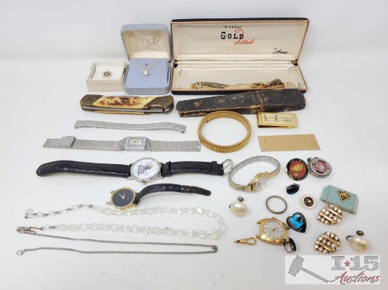 Watches, Earrings, Pocket Knife, Pins, and More!