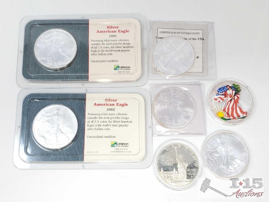 7 1oz Silver American Eagle Coins