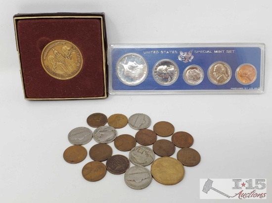 United States Special Mint Set, Buffalo Nickels, Wheat Pennies, Canadian Dollar, And More