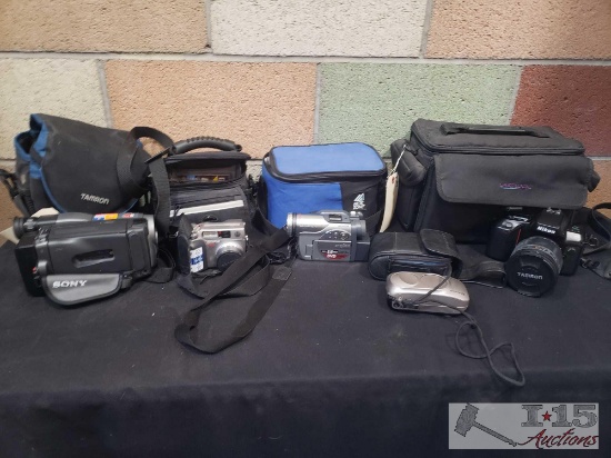 Nikon N70 Camera, Sony and Hitachi Video Cameras, Olympus and Minolta Cameras