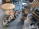 2 Golf Bags And Golf Clubs