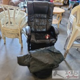 Leather Rocking Chair, Ottoman, Air Matress, And Pump