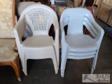 8 Plastic Patio Chairs