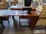 Singer Sewing Machine And Wooden Stand
