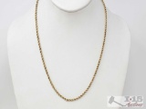 14k Gold Rope Chain, 15.9g
