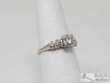 14k White Gold Ring With Diamonds, 2g