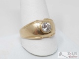 14k Gold Ring With Diamond, 7.8g