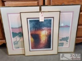 3 Framed Lithographs/Etching