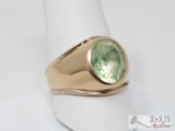 9k Gold Ring With Large Semi Precious Stone, 8g