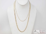 3 Gold Plated Chains, 8g