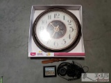 Better Homes Wall Clock, Wood shoes horn, Set of sony Computer Headphones, and more