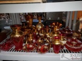 Set of Red Glassware