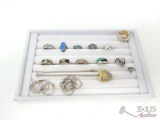 Sterling Silver Rings, Pin, Necklace, and More! -81g