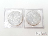 1884 And 1885 Morgan Silver Dollars