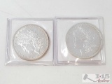 2 1881 Morgan Silver Dollars