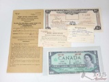 Red Sealed Canada Dollar Bill, Postal Saving System