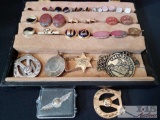 Cuff Links, Pins, Tie Clip and More with Jewelry Box