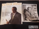 Bob Hope Signed Photo and 2 Palm Springs Life Magazines with Bob Hope on the Cover