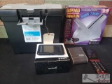 Garmin GPS, Jitterbug Cellphone, MyCharge Battery Pack, Alarm Clock and File Folder