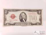 Red Seal 1928 Two Dollar Bill