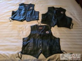 Three Womens Indian Leather Vests