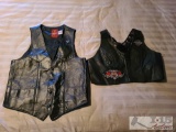 Leather Vest And Leather Harley Davidson Crop Top