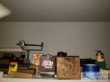 Scale, Outers Gun Oil, Vintage Ammo Box, BBs, CO2 Tanks, Western Super X Ammo Crate, Tape Gun,